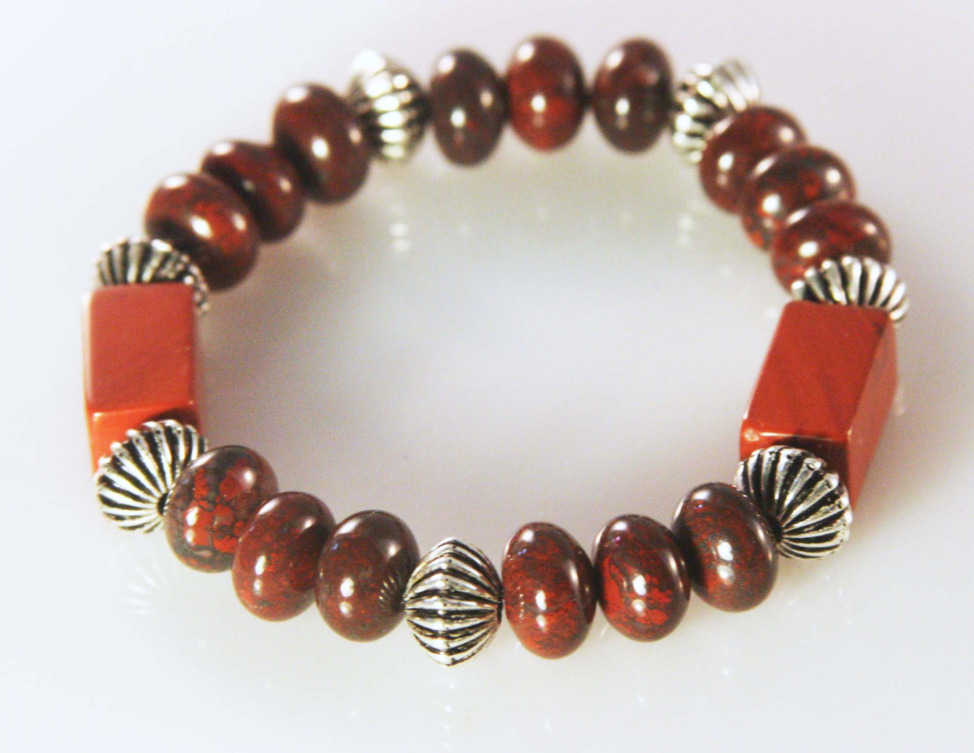 Jasper & Silver Stretch Bracelet