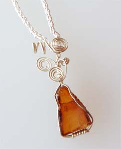 Amber Pendant on Sterling Silver Chain